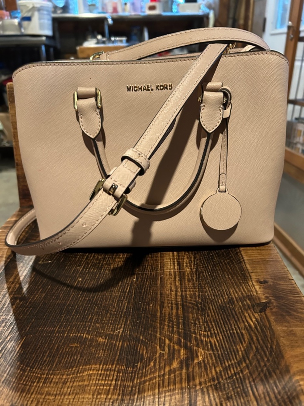 Michael Kors Blush Saffiano Leather Satchel with Adjustable Strap NWOT